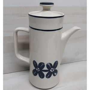 Vintage Design Four Stoneware Coffeepot Karaffe Pitcher pattern "Blue"